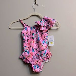 Flapdoodles Butterfly With Flutter Sleeve One -Piece Swimsuit